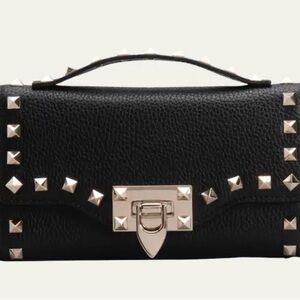 Valentino Garavani Black Leather Studded Bag
